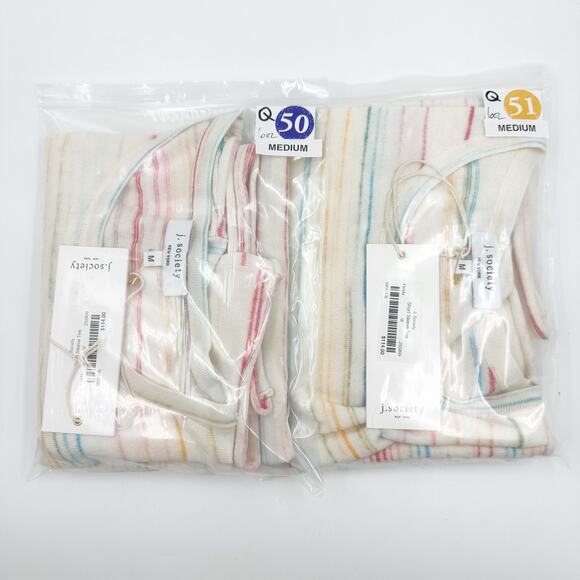 J.Society Short Sleeve Knit Tee Off White Fiesta Stripe 5800-FIE00 NEW Medium M - Picture 9 of 9